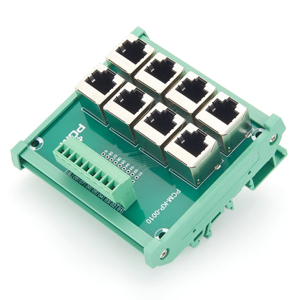 DIN Rail 8-Way RJ45 to Terminal Block Adapter