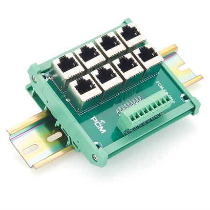 DIN Rail 8-Way RJ45 to Terminal Block Adapter
