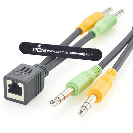 AXIA Audio Cable RJ45 Female to Dual 6.3mm 1/4" TRS Stereo Male