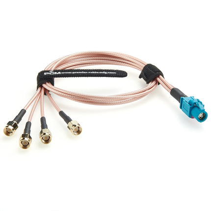 HSD Z Code Female to 4 SMA Male Cable