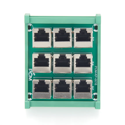RJ45 8P8C 9-Way DIN Rail Mount Interface Module