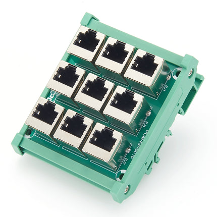 RJ45 8P8C 9-Way DIN Rail Mount Interface Module