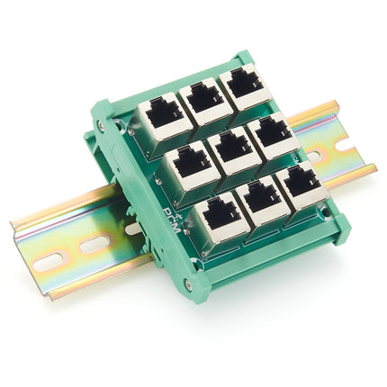 RJ45 8P8C 9-Way DIN Rail Mount Interface Module