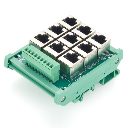DIN Rail 9-Way RJ45 to Terminal Block Adapter