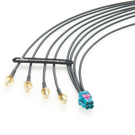 Rosenberger Quad HFM Mini FAKRA Z Jack to 4 x SMA Jack Cable