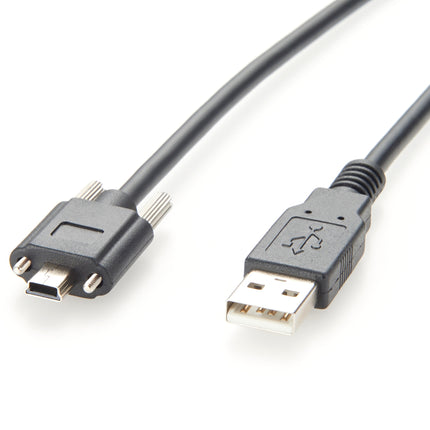 USB 2.0 Type-A to Mini-B Cable with Locking Screw