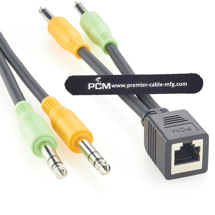 AXIA Audio Cable RJ45 Female to Dual 6.3mm 1/4" TRS Stereo Male