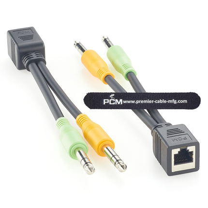 AXIA Audio Cable RJ45 Female to Dual 6.3mm 1/4" TRS Stereo Male