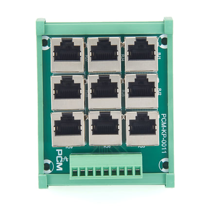 DIN Rail 9-Way RJ45 to Terminal Block Adapter