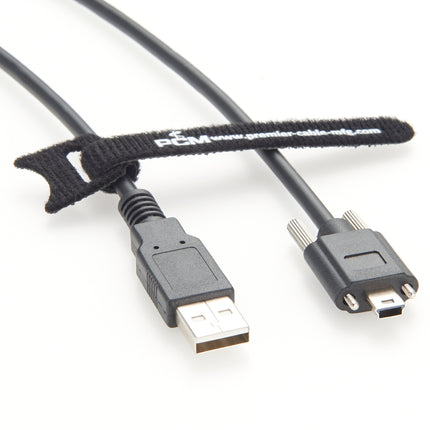 USB 2.0 Type-A to Mini-B Cable with Locking Screw