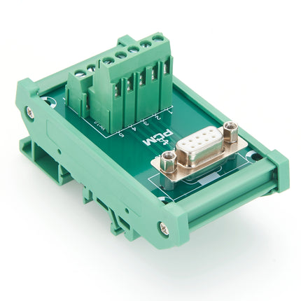 DIN Rail DB9 Female Terminal Block Interface Module