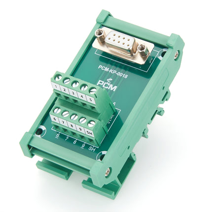 DIN Rail DB9 Female Terminal Block Interface Module