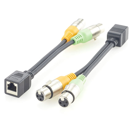 RJ45 Female to Dual XLR 3 Pin Female Adapter Cable for Axia