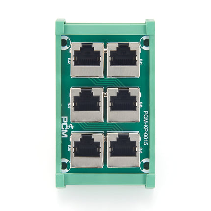 DIN Rail Mount RJ45 6-Way Breakout Board