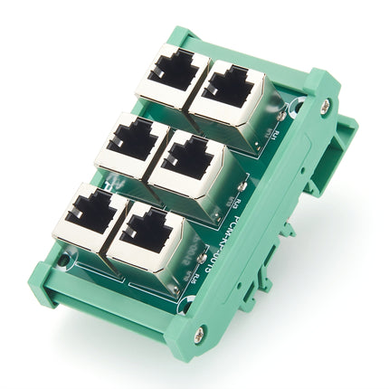 DIN Rail Mount RJ45 6-Way Breakout Board