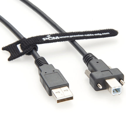 USB 2.0 A Male to B Male Screw Locking Cable