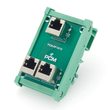 DIN Rail Mount RJ45 Breakout Board 3 Port