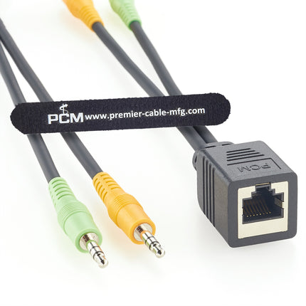 AXIA Cable RJ45 Female to Dual 3.5mm TRS Stereo Male