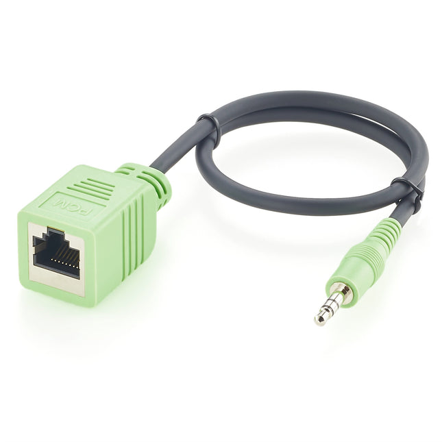 3.5mm 1/8'' TRS Stereo Male to RJ45 Female Audio Adapter Cable