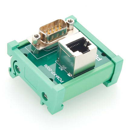 DIN Rail Mount RJ45 to DB9 Male Breakout Board Adapter