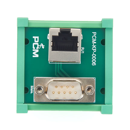 DIN Rail Mount RJ45 to DB9 Male Breakout Board Adapter