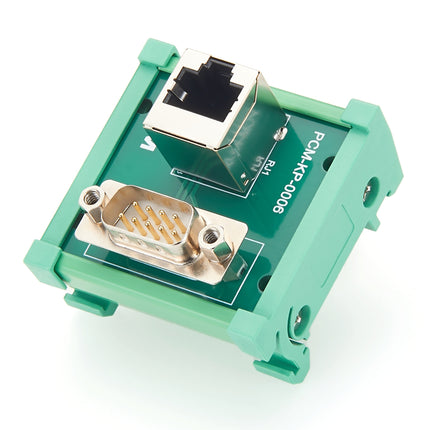 DIN Rail Mount RJ45 to DB9 Male Breakout Board Adapter