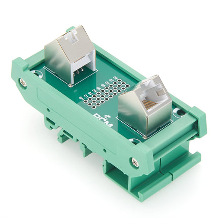 DIN Rail Dual RJ45 Interface Module 45 Degree