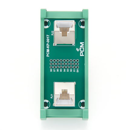 DIN Rail Dual RJ45 Interface Module 45 Degree