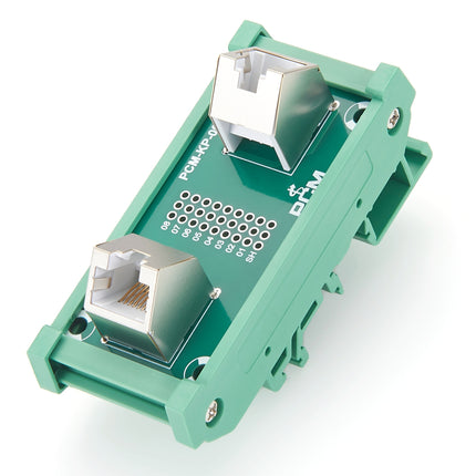 DIN Rail Dual RJ45 Interface Module 45 Degree
