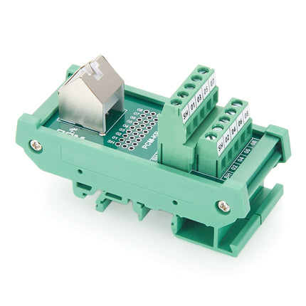 DIN Rail RJ45 Terminal Block Adapter 45 Degree