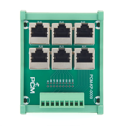 DIN Rail 6-Way RJ45 to Terminal Block Adapter