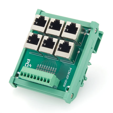 DIN Rail 6-Way RJ45 to Terminal Block Adapter