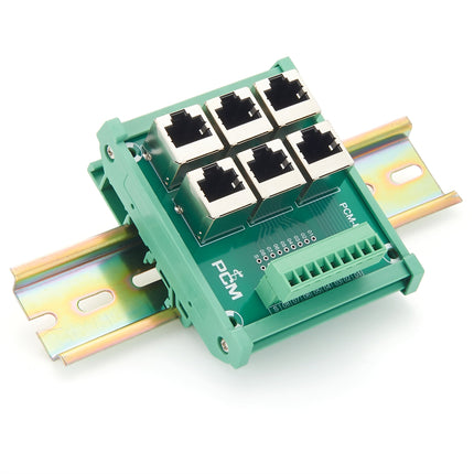 DIN Rail 6-Way RJ45 to Terminal Block Adapter