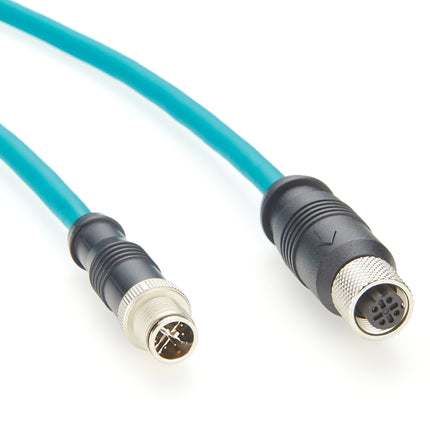 M12 Ethernet cable X Code Male to D Code Female