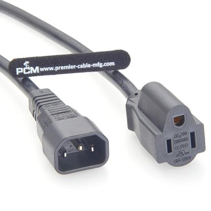 IEC C14 to NEMA 5-15R Power Cord