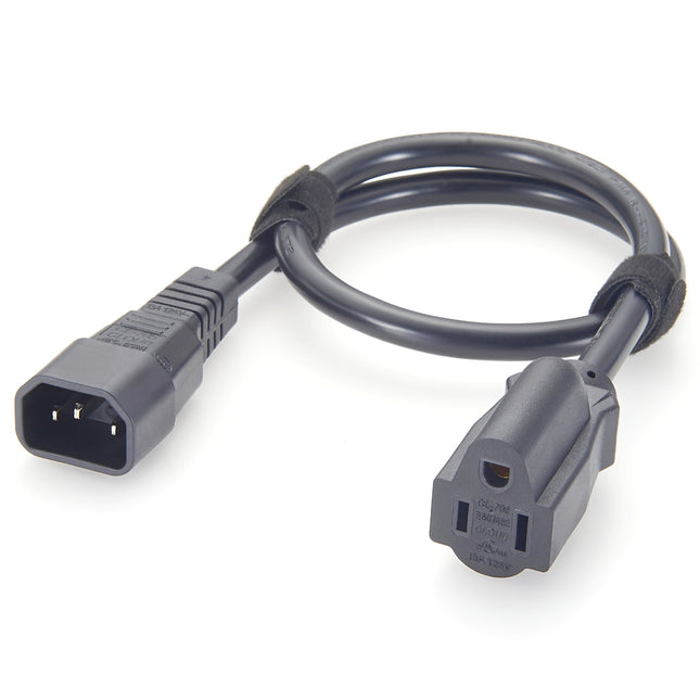 IEC C14 to NEMA 5-15R Power Cord