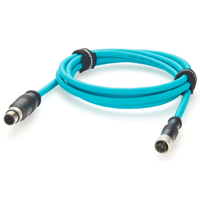 M12 X-Code Female to D-Code Male Ethernet Cable