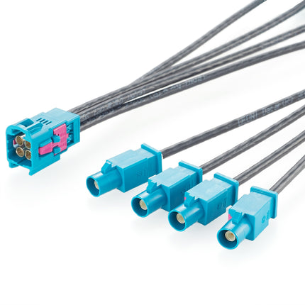 Quad HFM High Speed FAKRA Mini Cable Male to Male 0.15m