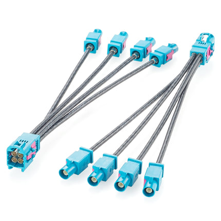 Quad HFM High Speed FAKRA Mini Cable Male to Male 0.15m
