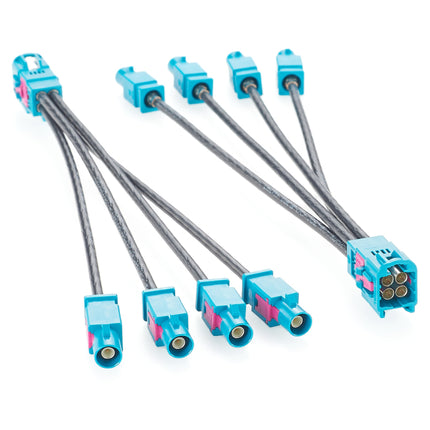 Quad HFM High Speed FAKRA Mini Cable Male to Male 0.15m