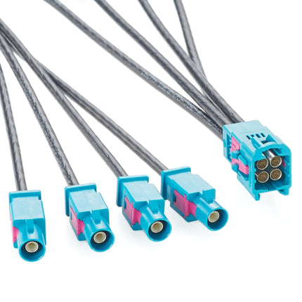 Quad HFM High Speed FAKRA Mini Cable Male to Male 0.15m