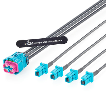 E6K14D-1CAZ5-Z Waterproof 4 In 1 H-MTD to MATEnet Automotive Ethernet Cable