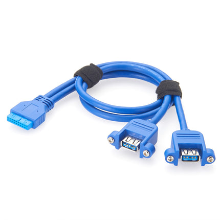 2 Port Panel Mount USB 3.0 USB A to Motherboard Header Cable