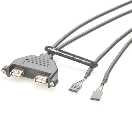 2 Port USB 2.0 A Low Profile Slot Plate Adapter Cable