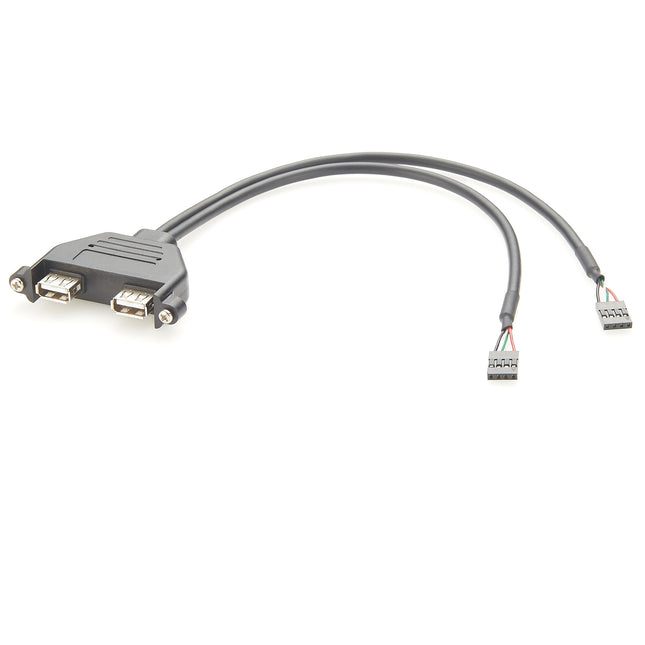 2 Port USB 2.0 A Low Profile Slot Plate Adapter Cable