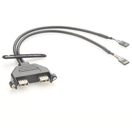 2 Port USB 2.0 A Low Profile Slot Plate Adapter Cable