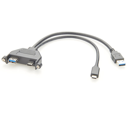 Panel Mount USB 3.0 & USB 3.1 C Extension Cable