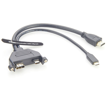 Dual USB 3.1 C & HDMI Screw Panel Mount Extension Cable