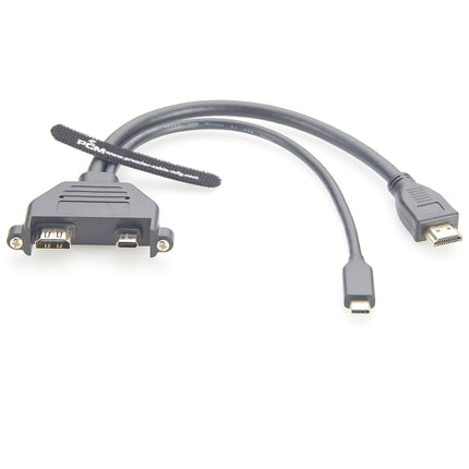 Dual USB 3.1 C & HDMI Screw Panel Mount Extension Cable