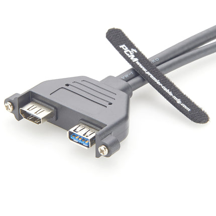USB 3.0 and HDMI Screw Panel Mount Cable